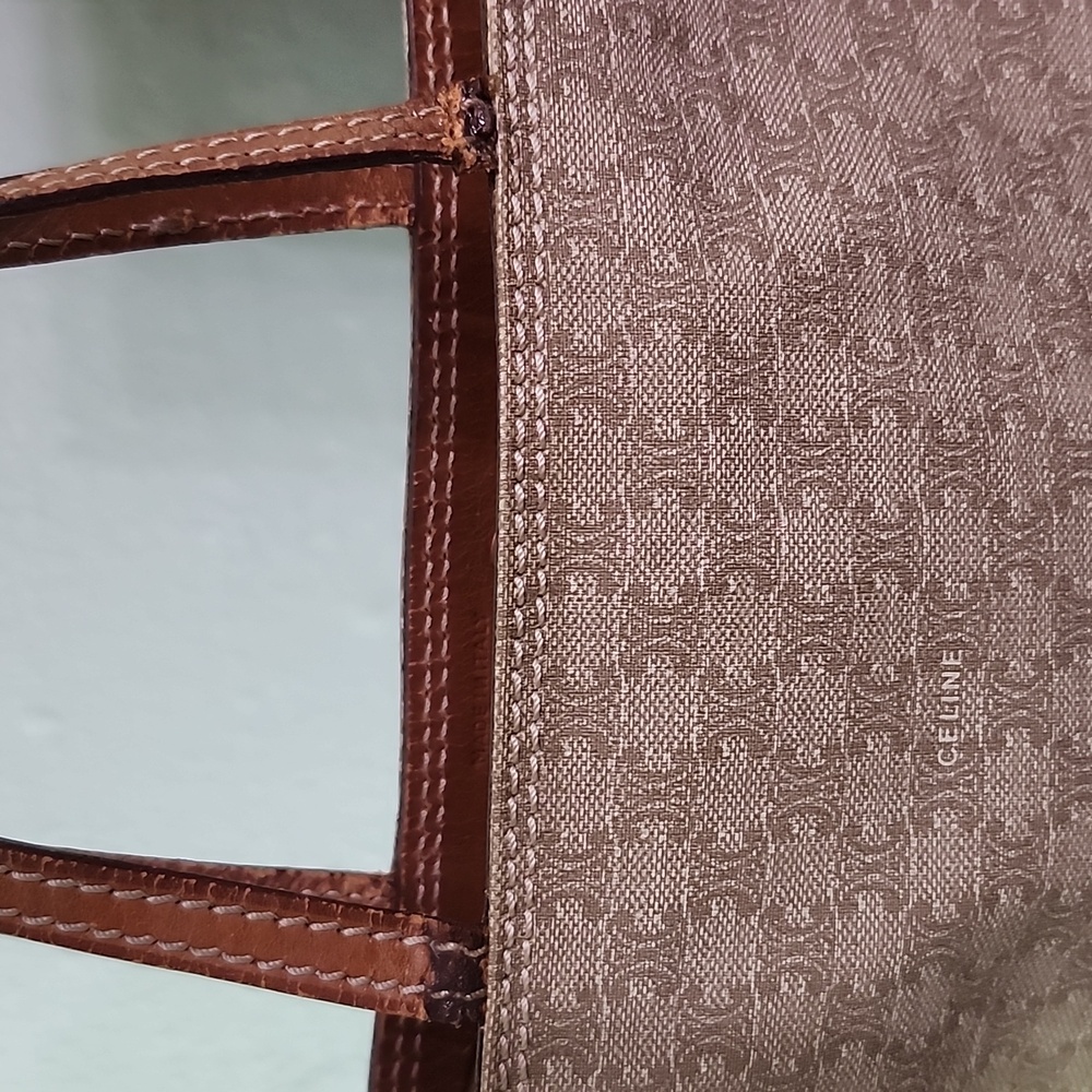 Celine Tan and Brown Patterned Mini Tote Bag - Picture 15 of 16